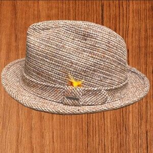 Stetson Equalizer Venus Fedora Men’s Vintage Hat Tweed Wool‎ Brown Multi